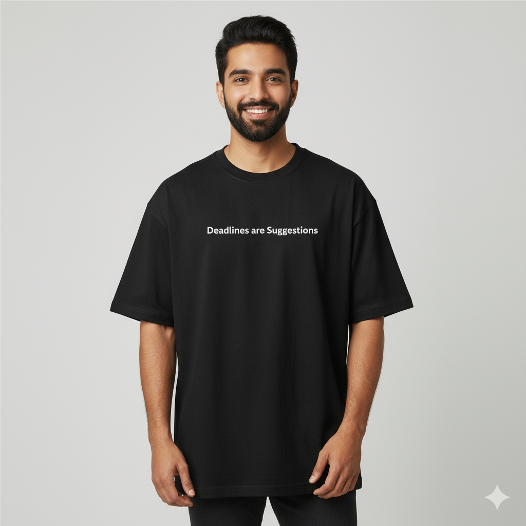 Deadlines are suggestions oversized T shirt