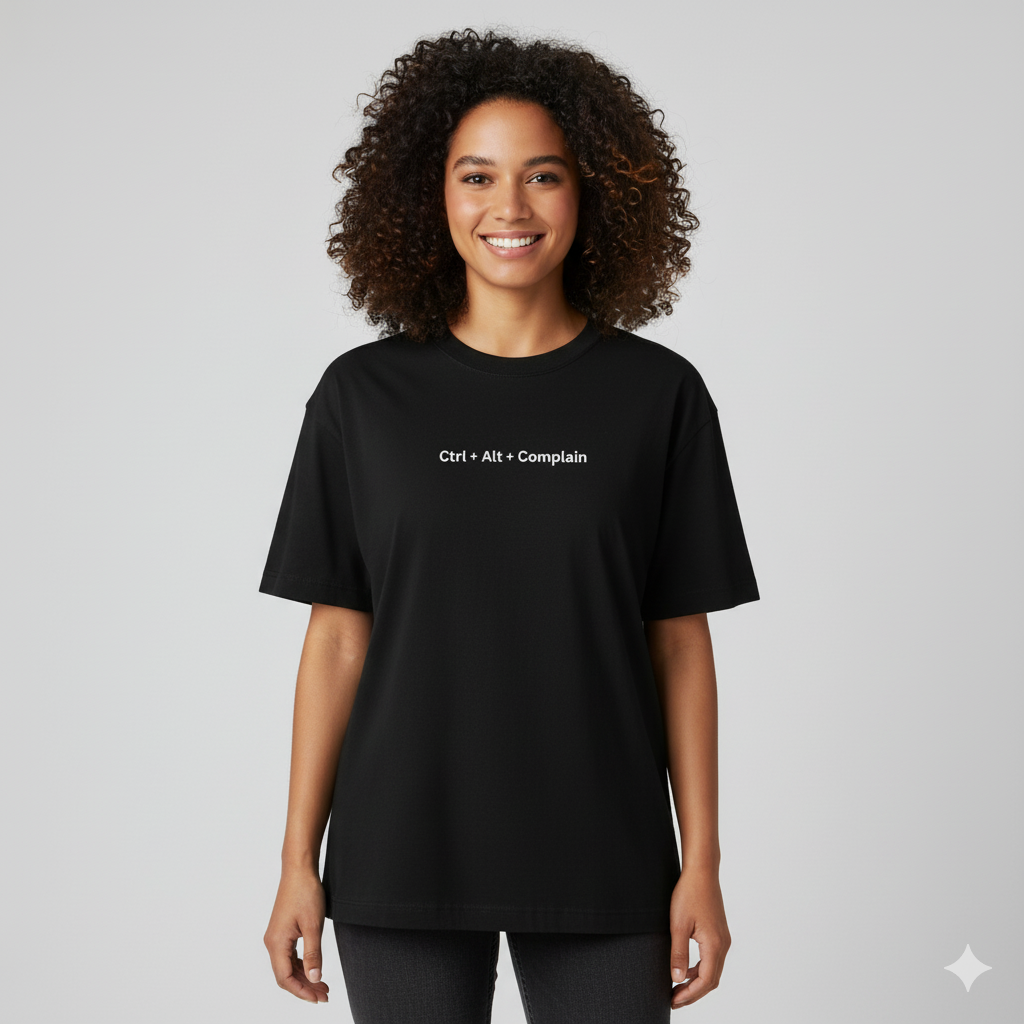 Ctrl+alt+complain oversized T shirt